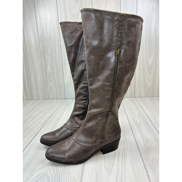 NEW Bear Traps Grove Women 7M Fashion Boots Brown Faux-Leather Knee High - Picture 1 of 12